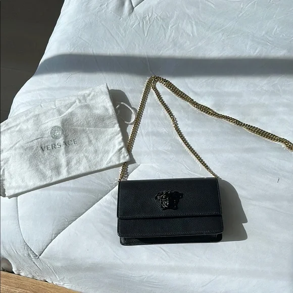 Versace Black Leather Chain Bag - Picture 4 of 6